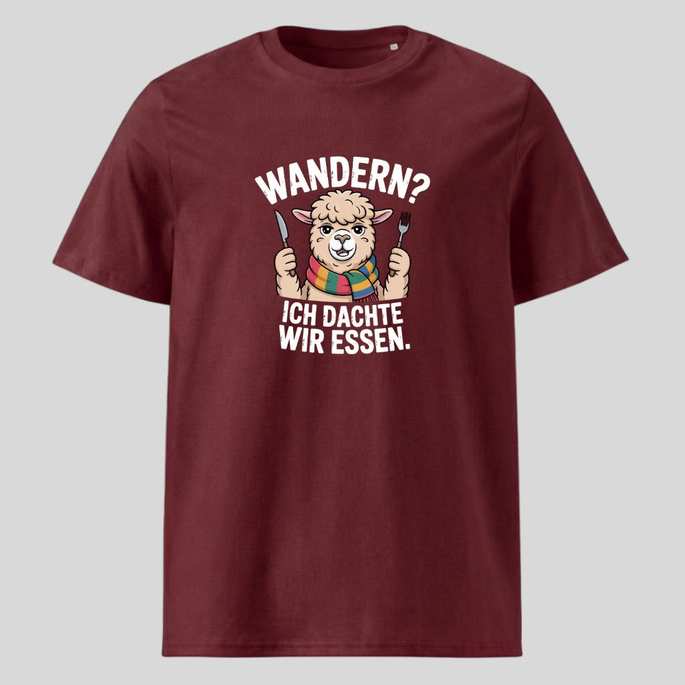 Ich dachte wir essen Unisex T-Shirt in Burgunder, Kraxelgaudi