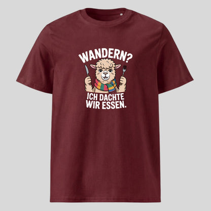 Ich dachte wir essen Unisex T-Shirt in Burgunder, Kraxelgaudi