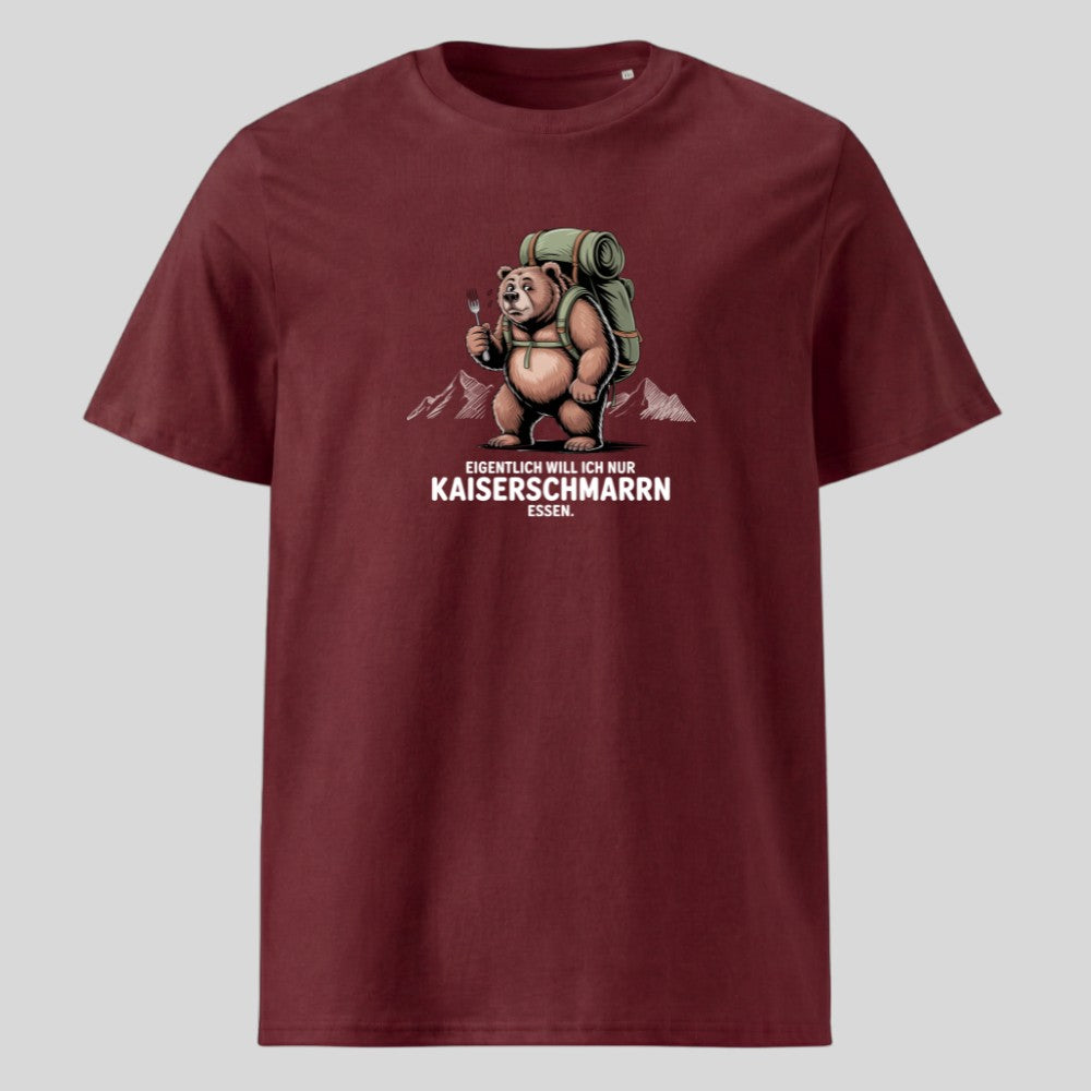Kaiserschmarrn Braunbär Unisex T-Shirt in Burgunder, Kraxelgaudi