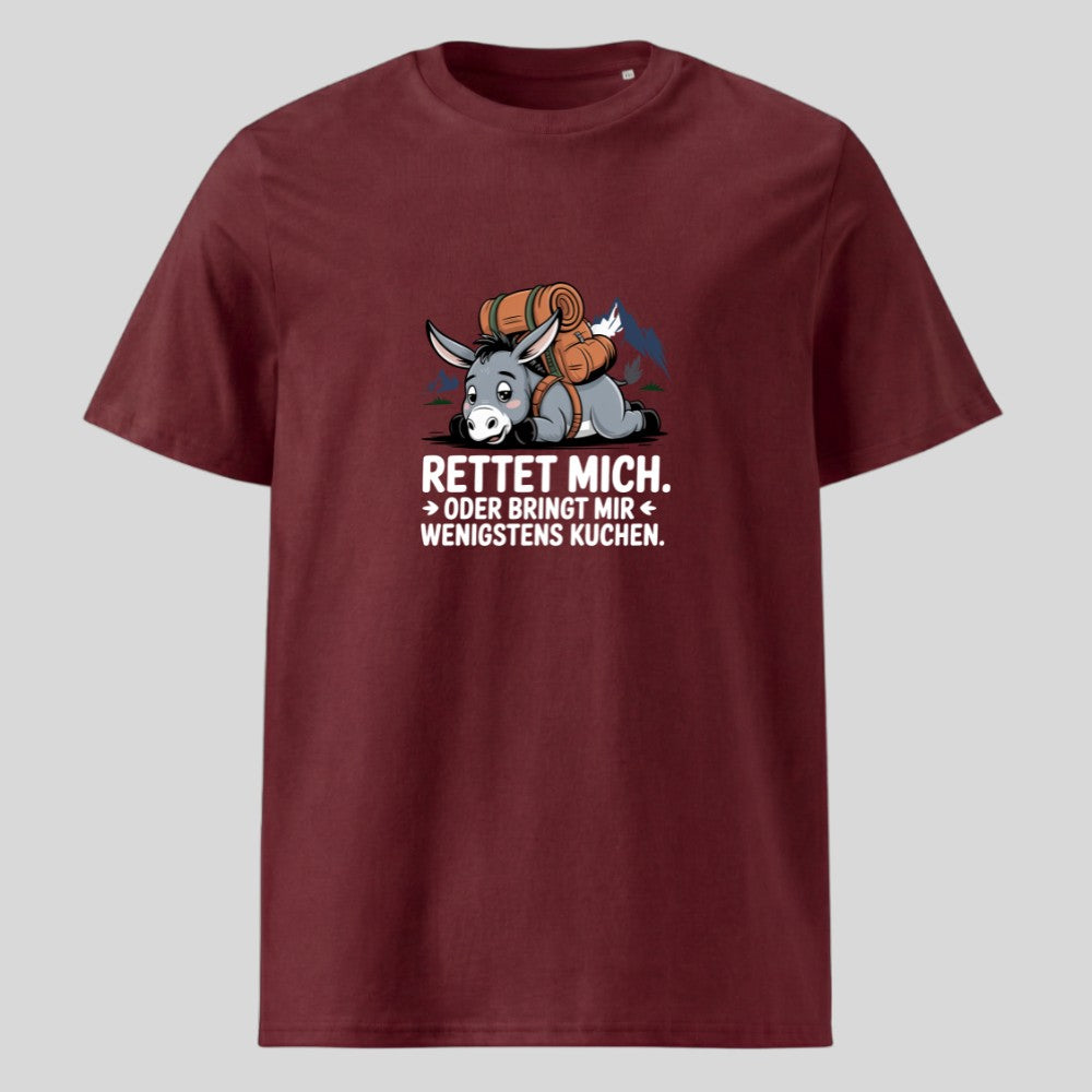 Rettet mich Esel Unisex T-Shirt in Burgunder, Kraxelgaudi