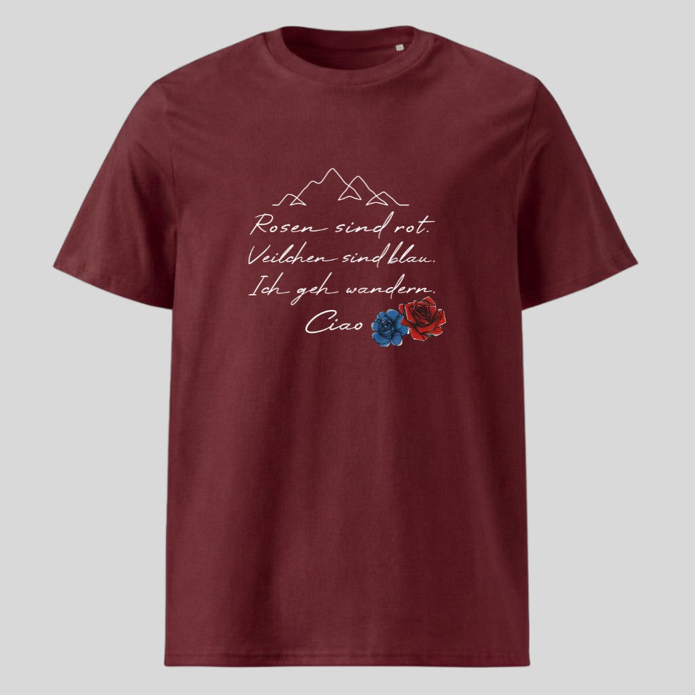 Rosen sind Rot Unisex T-Shirt in Burgunder, Kraxelgaudi