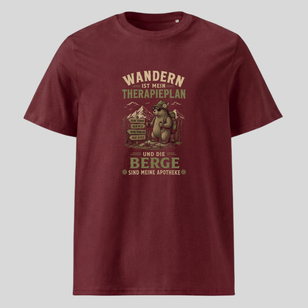 Therapieplan Unisex T-Shirt in Burgunder, Kraxelgaudi
