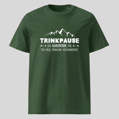 Trinkpause Unisex T-Shirt in Grün, Kraxelgaudi