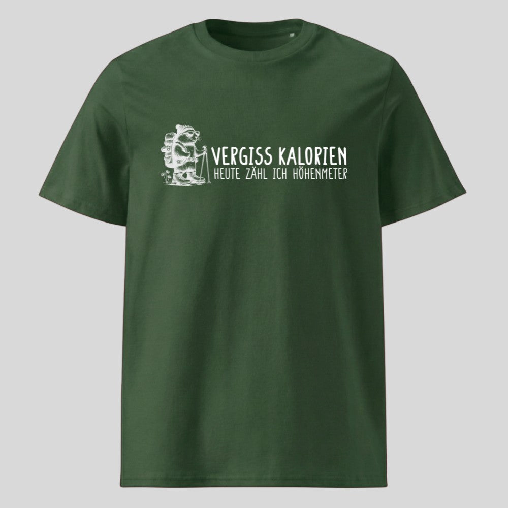 Vergiss Kalorien Unisex T-Shirt in Grün, Kraxelgaudi
