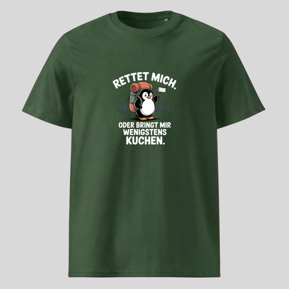 Rettet mich Pinguin Unisex T-Shirt in Grün, Kraxelgaudi