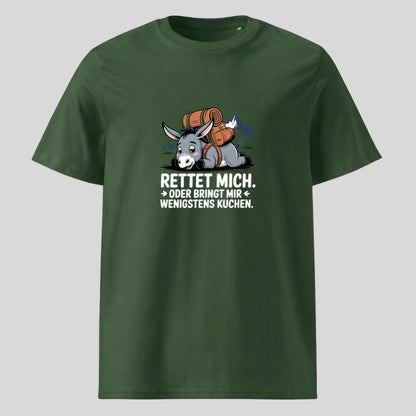 Rettet mich Esel Unisex T-Shirt in Grün, Kraxelgaudi