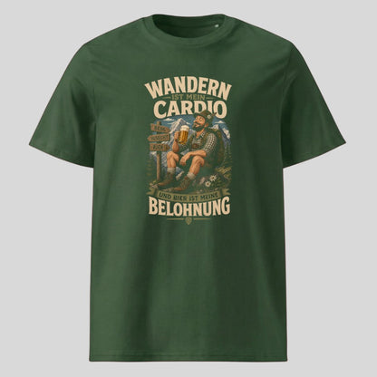 Wandern ist mein Cardio Unisex T-Shirt in Grün, Kraxelgaudi