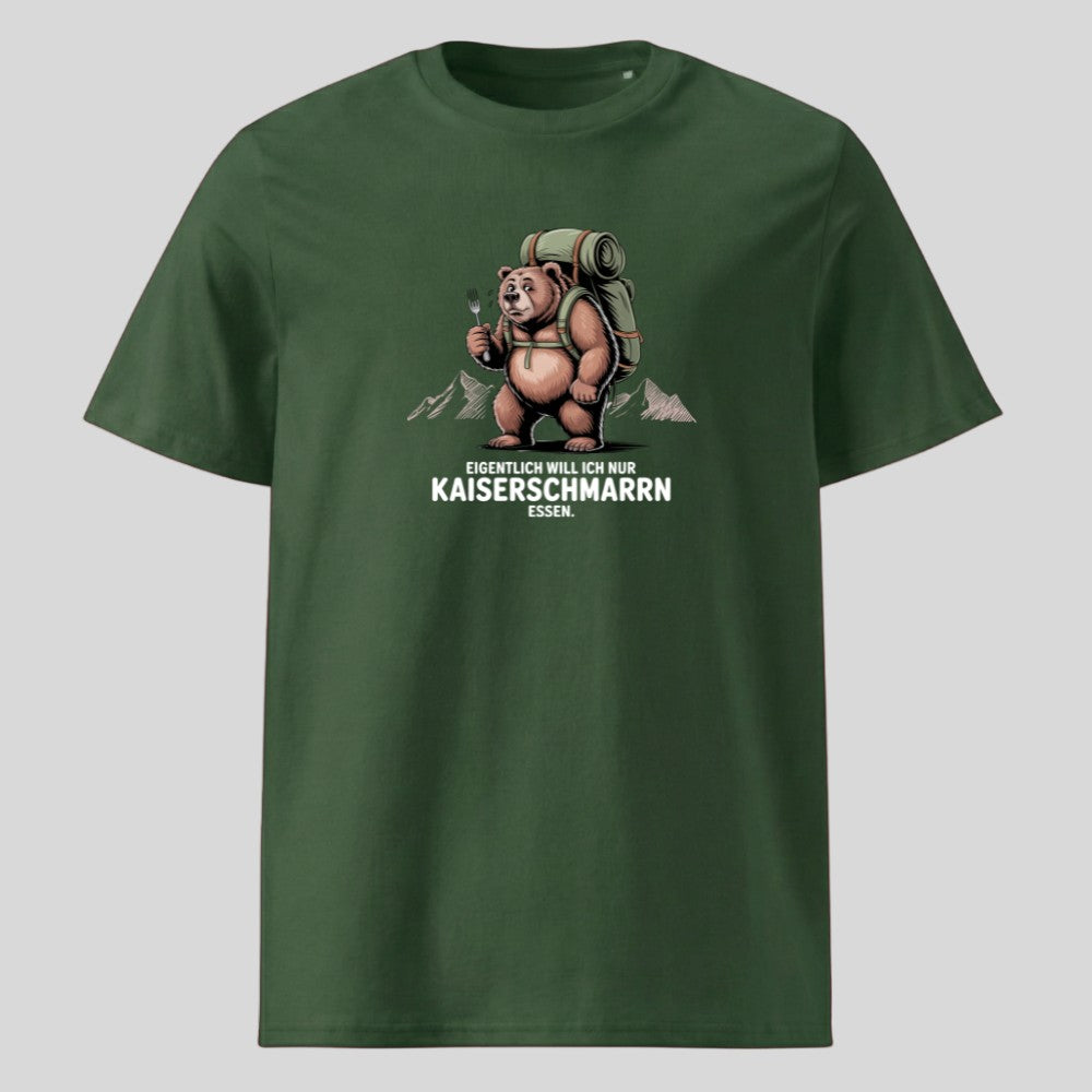 Kaiserschmarrn Braunbär Unisex T-Shirt in Grün, Kraxelgaudi