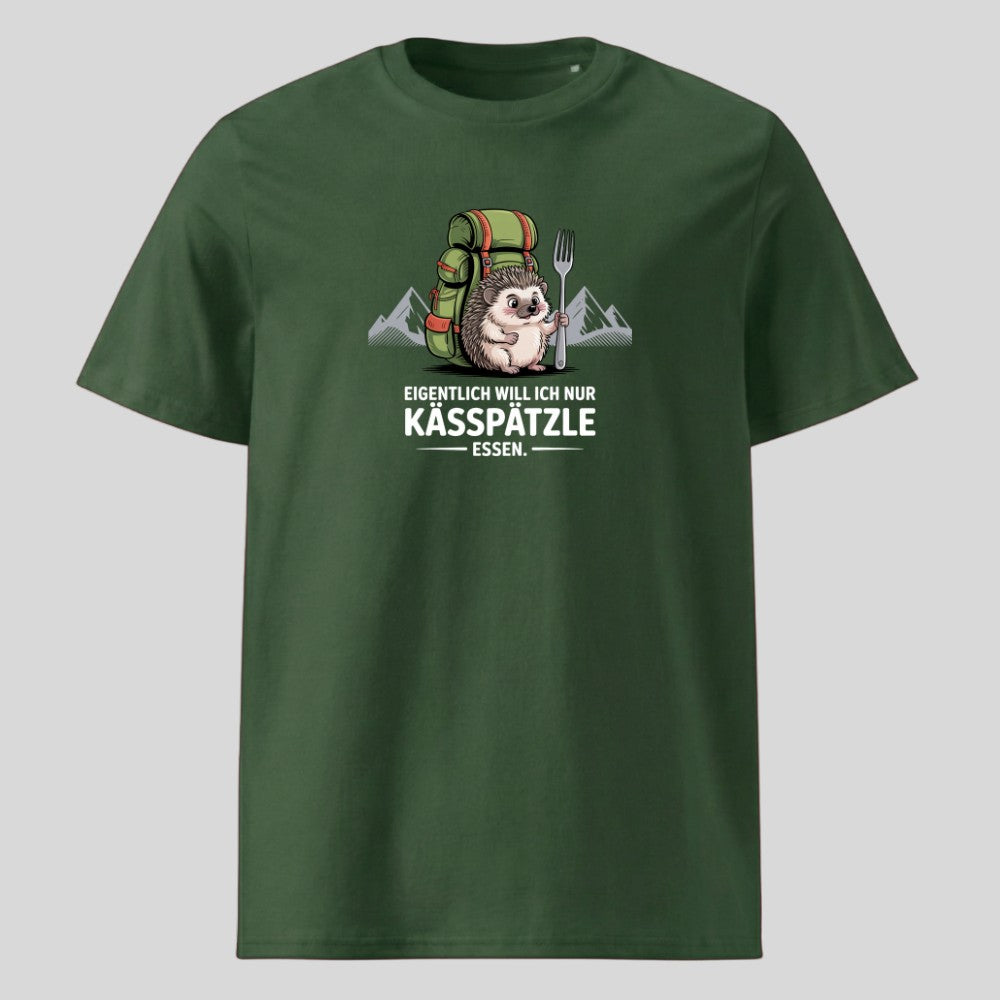 Kässpätzle Igel Unisex T-Shirt in Grün, Kraxelgaudi