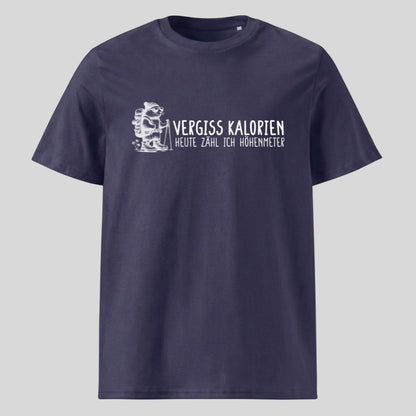 Vergiss Kalorien Unisex T-Shirt in Navy, Kraxelgaudi