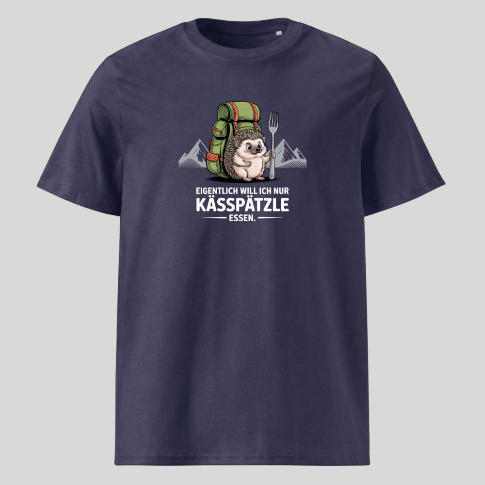 Kässpätzle Igel Unisex T-Shirt in Navy, Kraxelgaudi