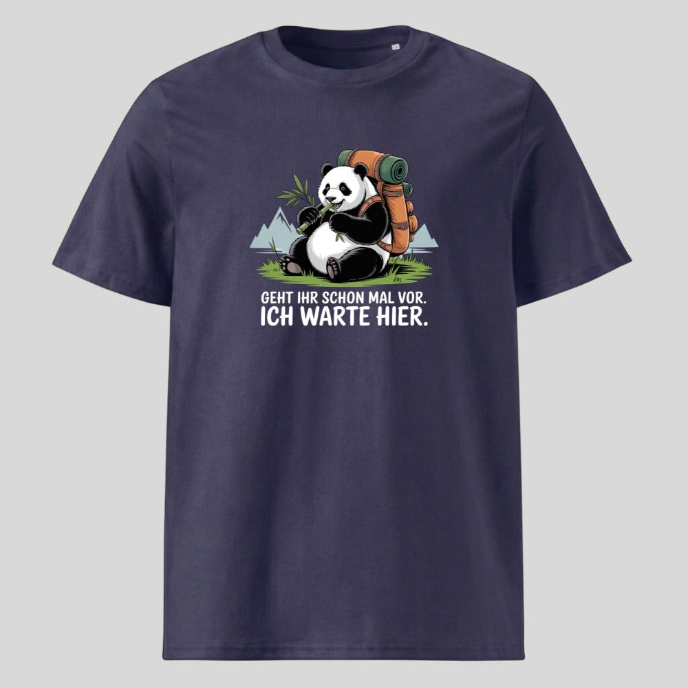 Geht schon mal vor Panda Unisex T-Shirt in Navy, Kraxelgaudi