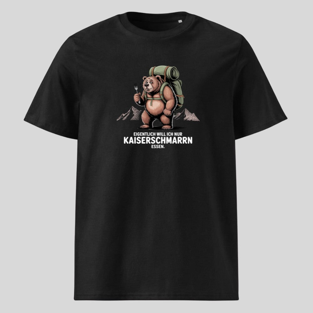 Kaiserschmarrn Braunbär Unisex T-Shirt in Schwarz, Kraxelgaudi