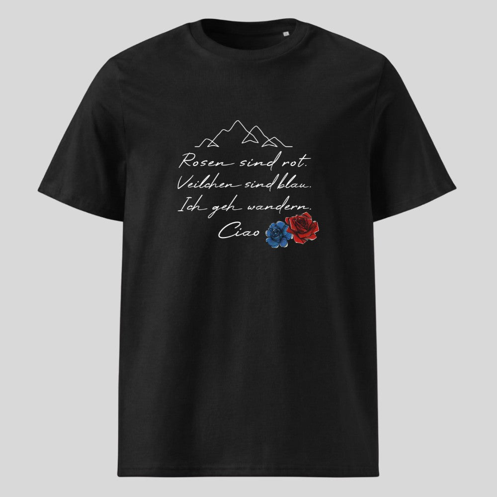 Rosen sind Rot Unisex T-Shirt in Schwarz, Kraxelgaudi