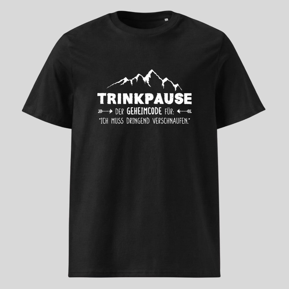 Trinkpause Unisex T-Shirt in Schwarz, Kraxelgaudi