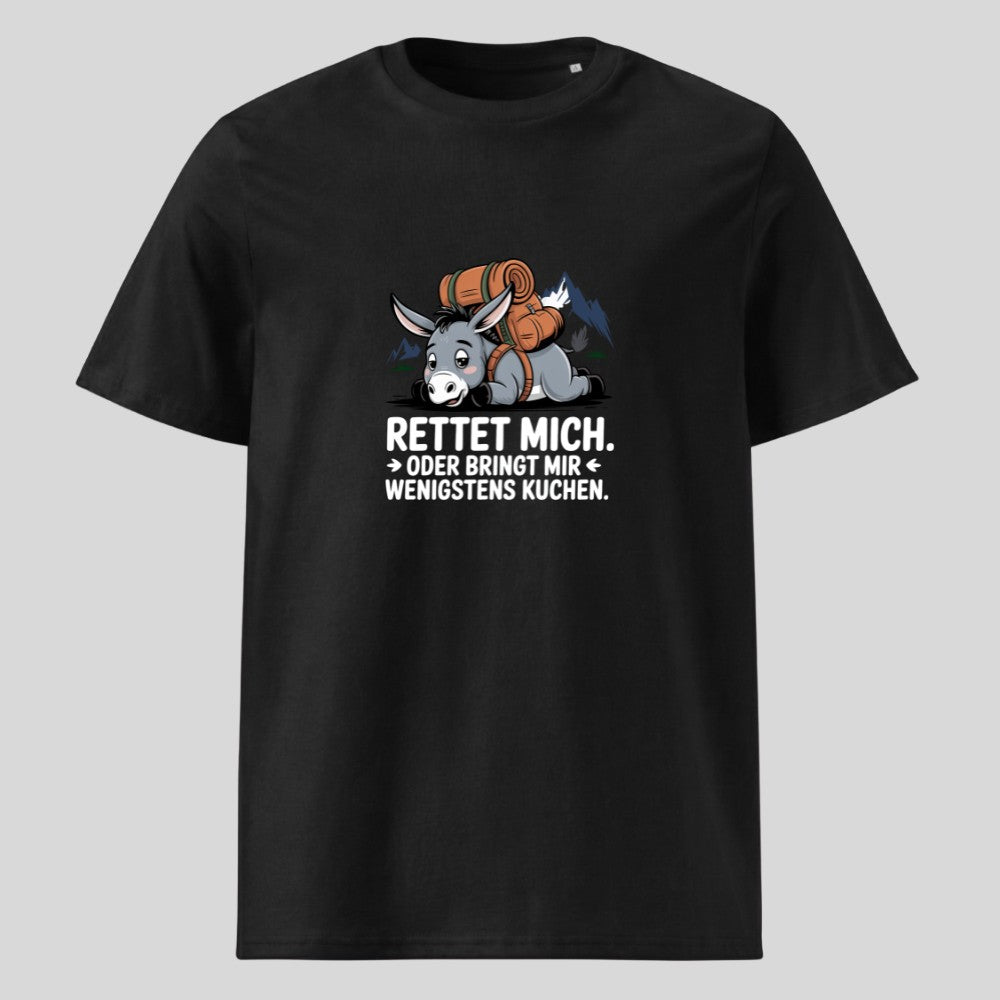 Rettet mich Esel Unisex T-Shirt in Schwarz, Kraxelgaudi