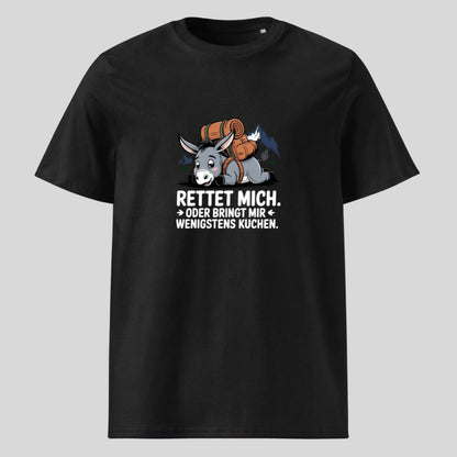 Rettet mich Esel Unisex T-Shirt in Schwarz, Kraxelgaudi