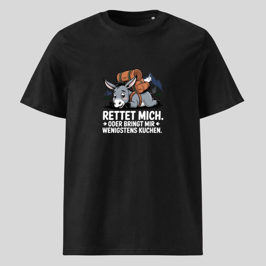 Rettet mich Esel Unisex T-Shirt in Schwarz, Kraxelgaudi