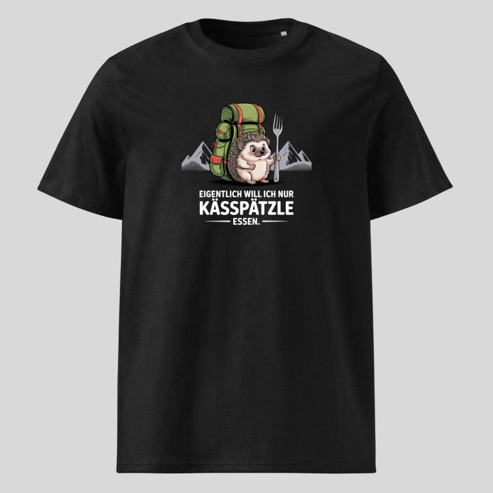 Kässpätzle Igel Unisex T-Shirt in Schwarz, Kraxelgaudi