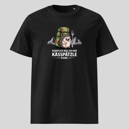 Kässpätzle Igel Unisex T-Shirt in Schwarz, Kraxelgaudi