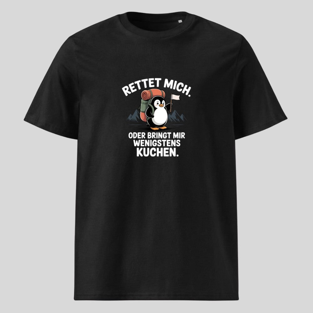 Rettet mich Pinguin Unisex T-Shirt in Schwarz, Kraxelgaudi