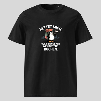 Rettet mich Pinguin Unisex T-Shirt in Schwarz, Kraxelgaudi