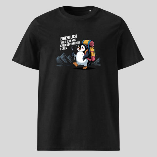 Kaiserschmarrn Pinguin Unisex T-Shirt in Schwarz, Kraxelgaudi