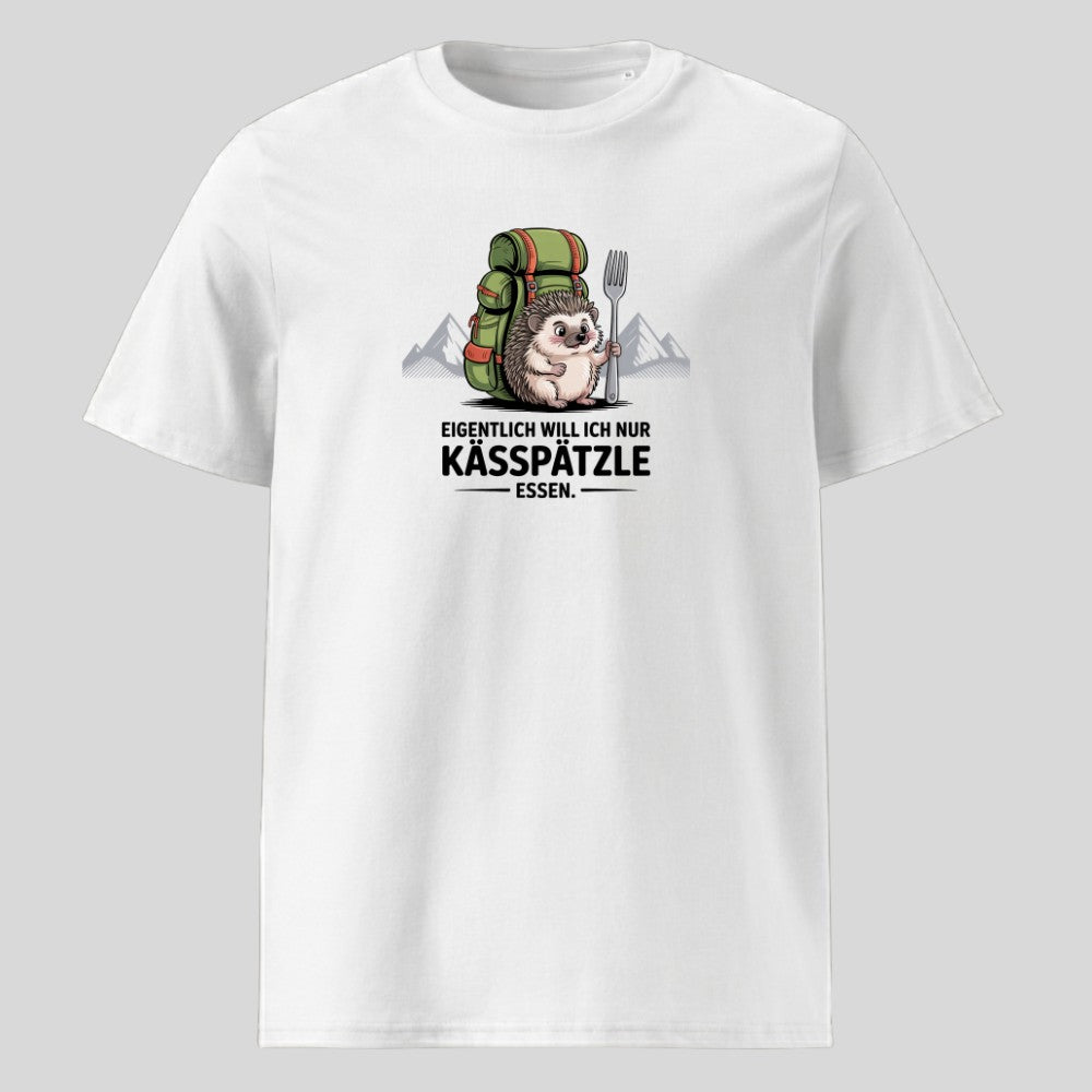 Kässpätzle Igel Unisex T-Shirt in Weiß, Kraxelgaudi