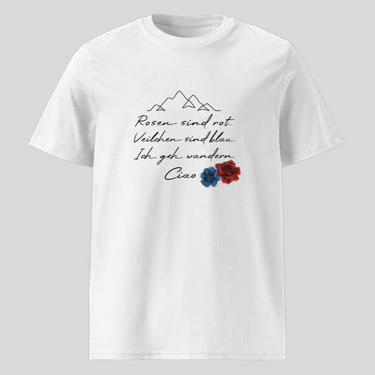 Rosen sind Rot Unisex T-Shirt in Weiß, Kraxelgaudi