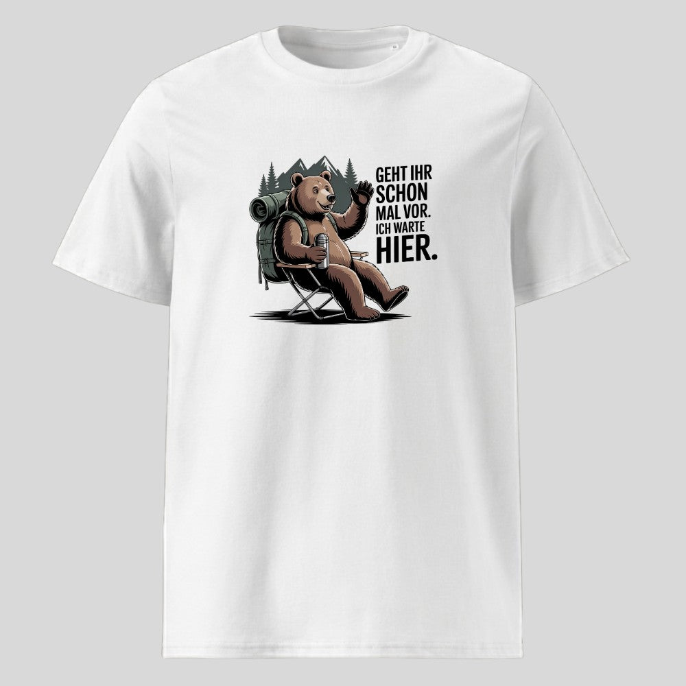 Geht ihr schon mal vor Unisex T-Shirt in Weiß, Kraxelgaudi