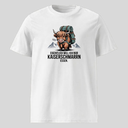 Kaiserschmarrn Rind Unisex T-Shirt in Weiß, Kraxelgaudi