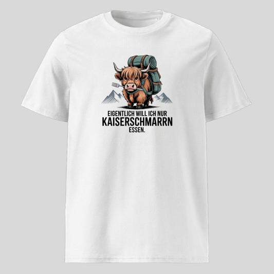Kaiserschmarrn Rind Unisex T-Shirt in Weiß, Kraxelgaudi
