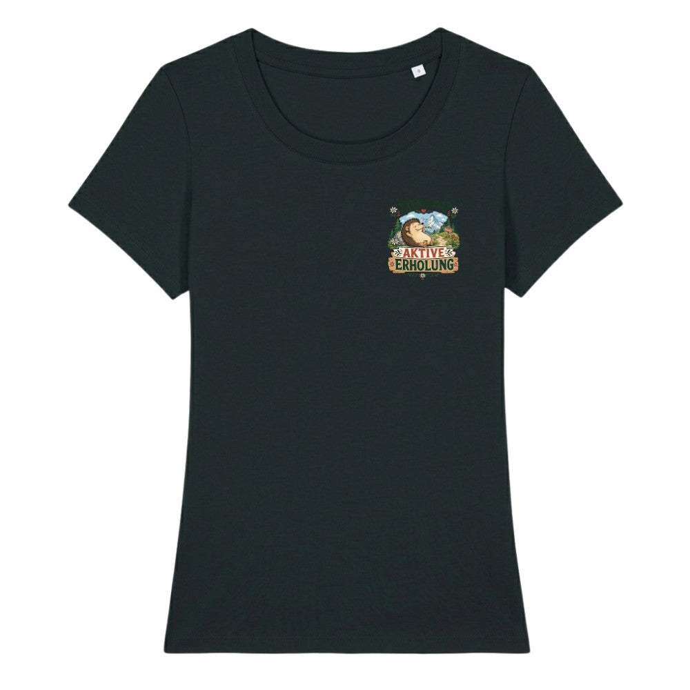 Aktive Erholung Damenshirt mit Brustdruck, Kraxelgaudi