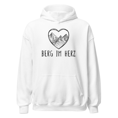 Berg im Herz Hoodie mit Bergmotiv, Motivdetail