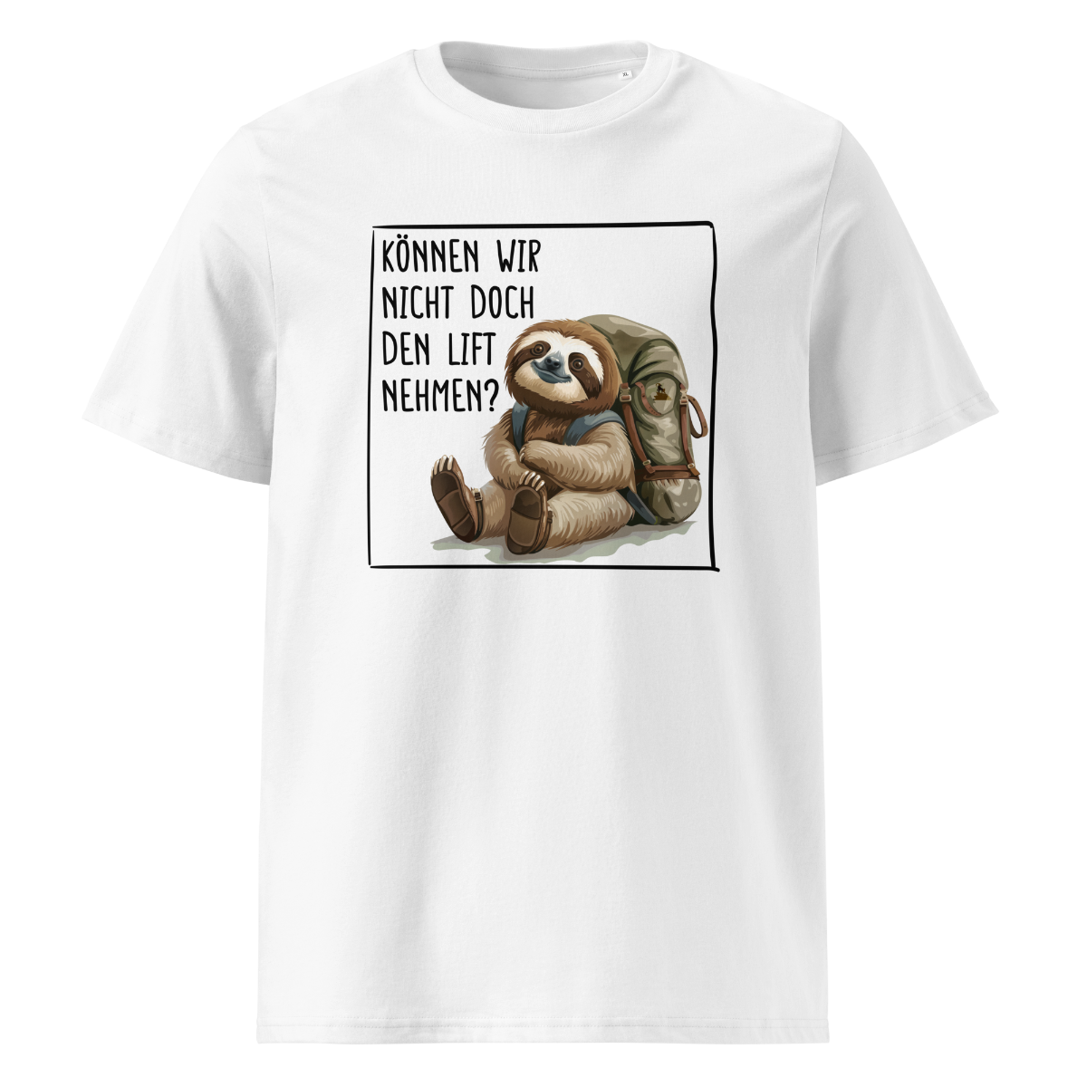 Lift T-Shirt Unisex mit Faultier-Motiv, Motivdetail
