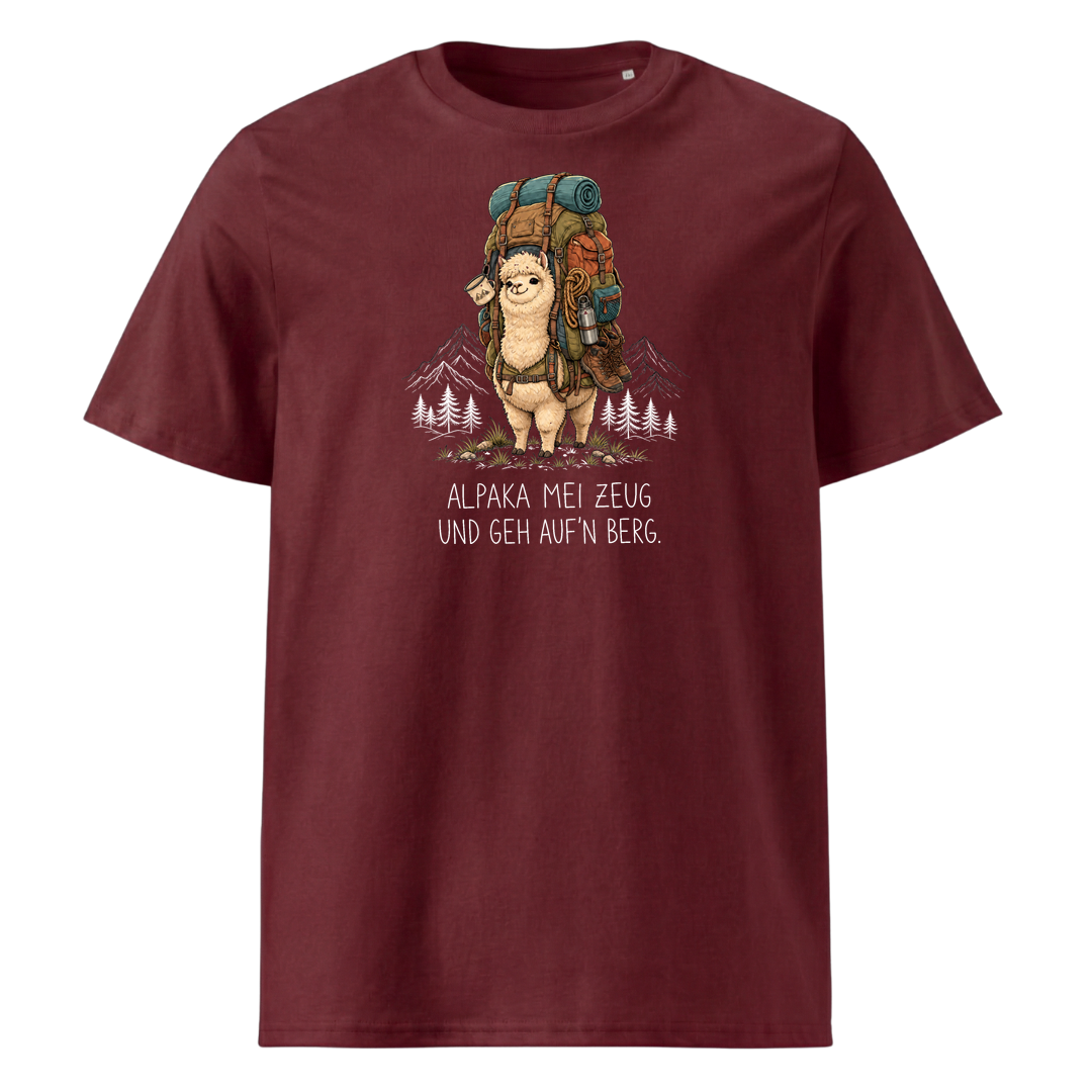 Alpaka mei Zeug T-Shirt Unisex Burgunder