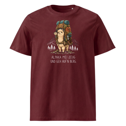 Alpaka mei Zeug T-Shirt Unisex Burgunder
