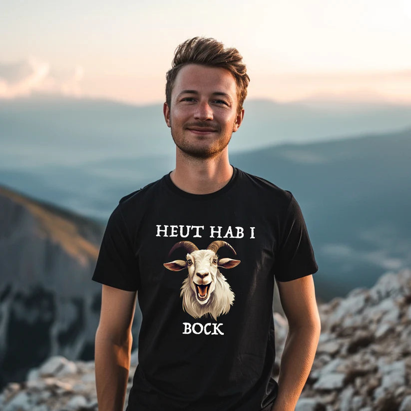 Bock T-Shirt Unisex mit Spruch, Designdetail