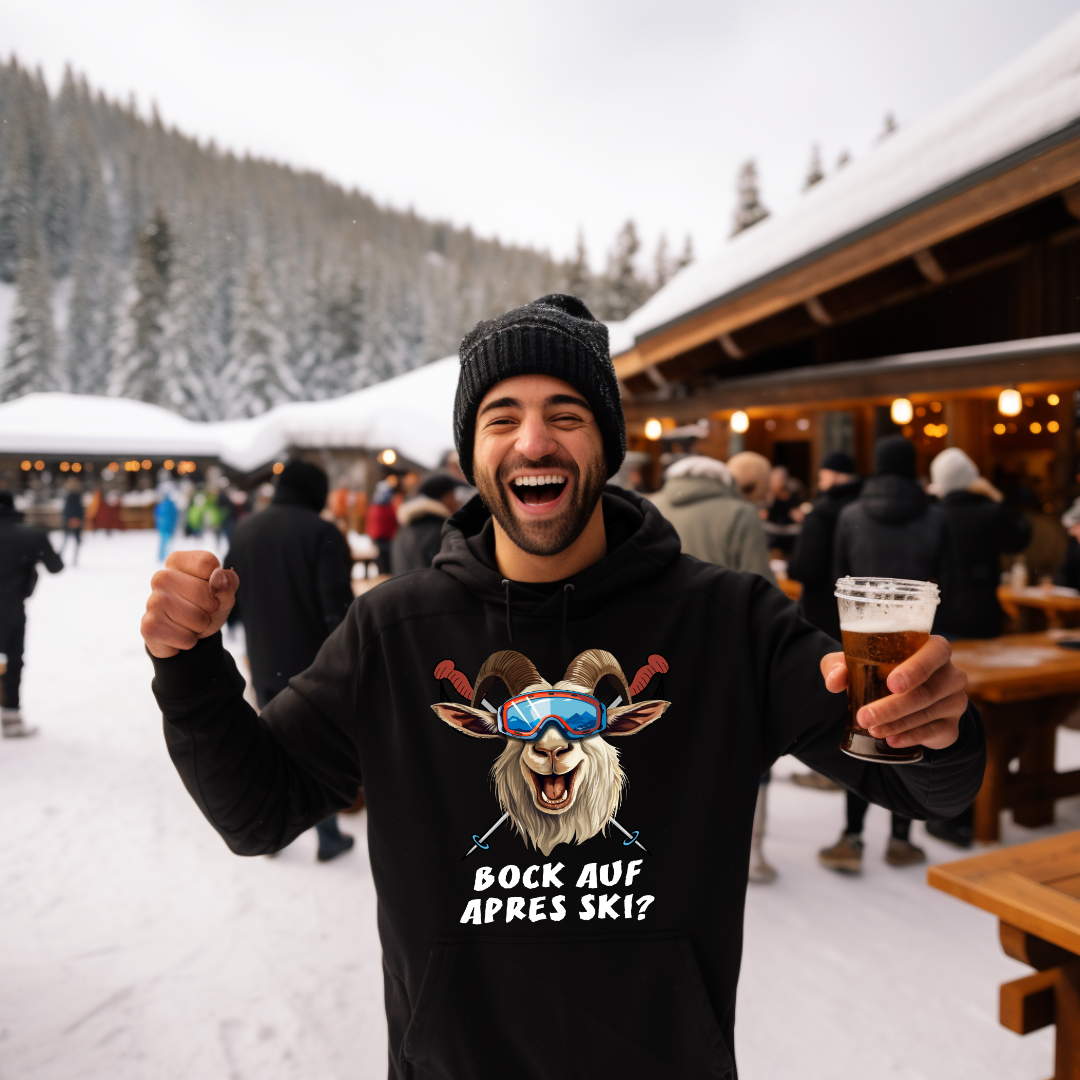 Bock auf Après Ski Hoodie mit Après-Ski-Spruch, Rückansicht