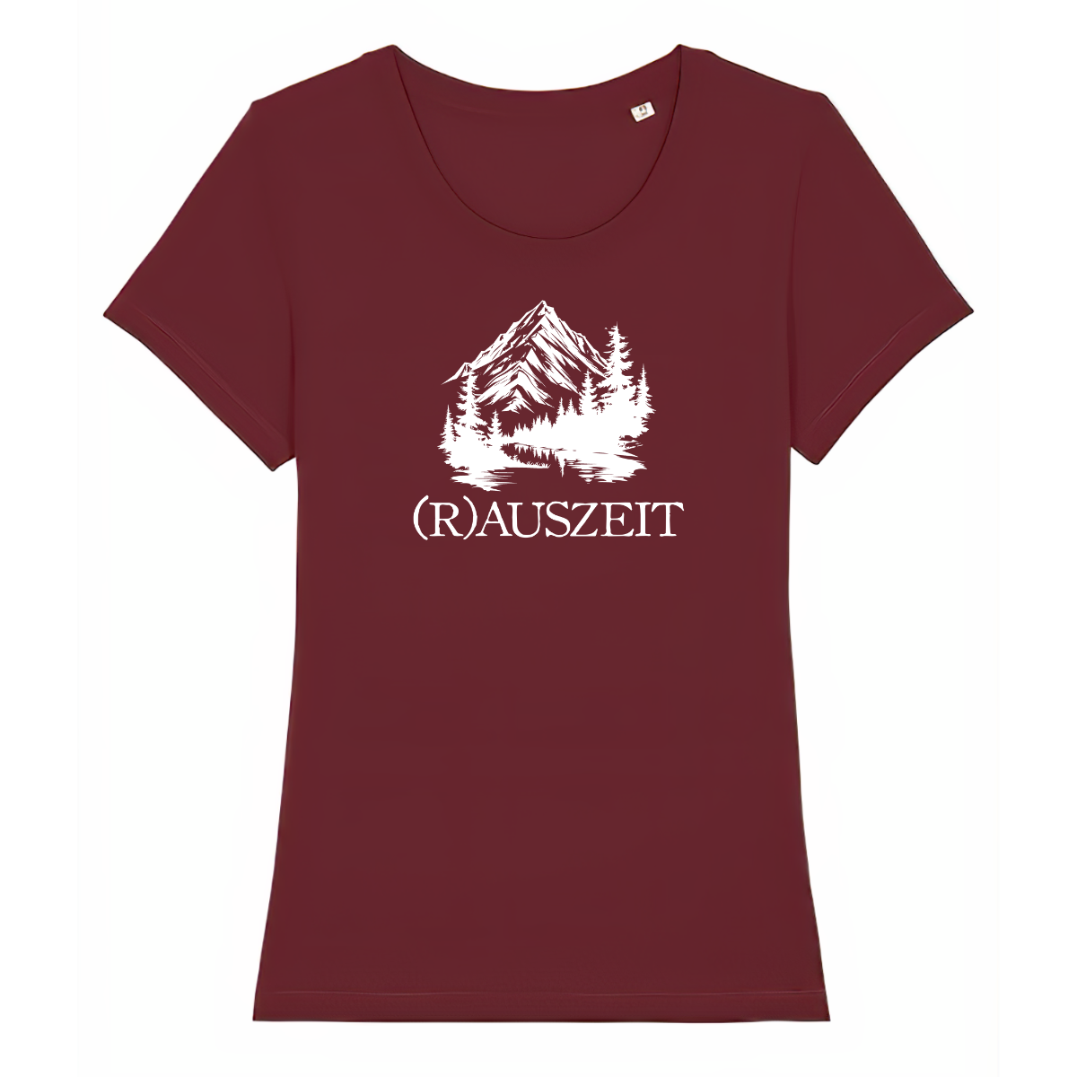 Rauszeit Damen T-Shirt mit Auszeit-Spruch, Print Nahaufnahme
