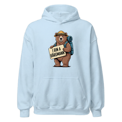 I bin a Bärgmann Hoodie Unisex mit bayrischem Spruch, Print Nahaufnahme