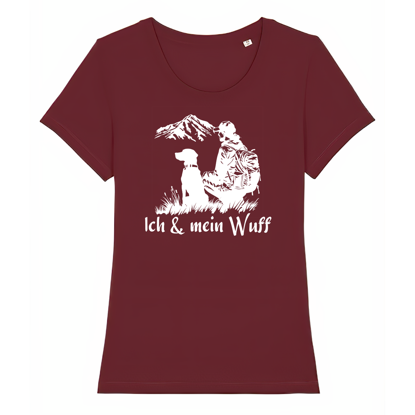 Ich & mein Wuff Frauen Shirt mit Hundemotiv, Print Nahaufnahme