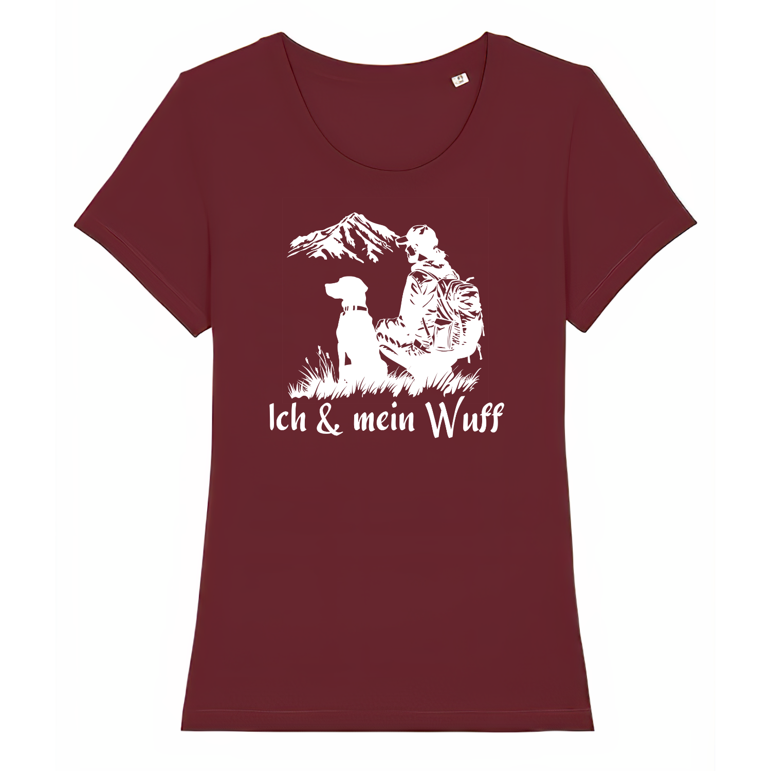 Ich & mein Wuff Frauen Shirt mit Hundemotiv, Print Nahaufnahme