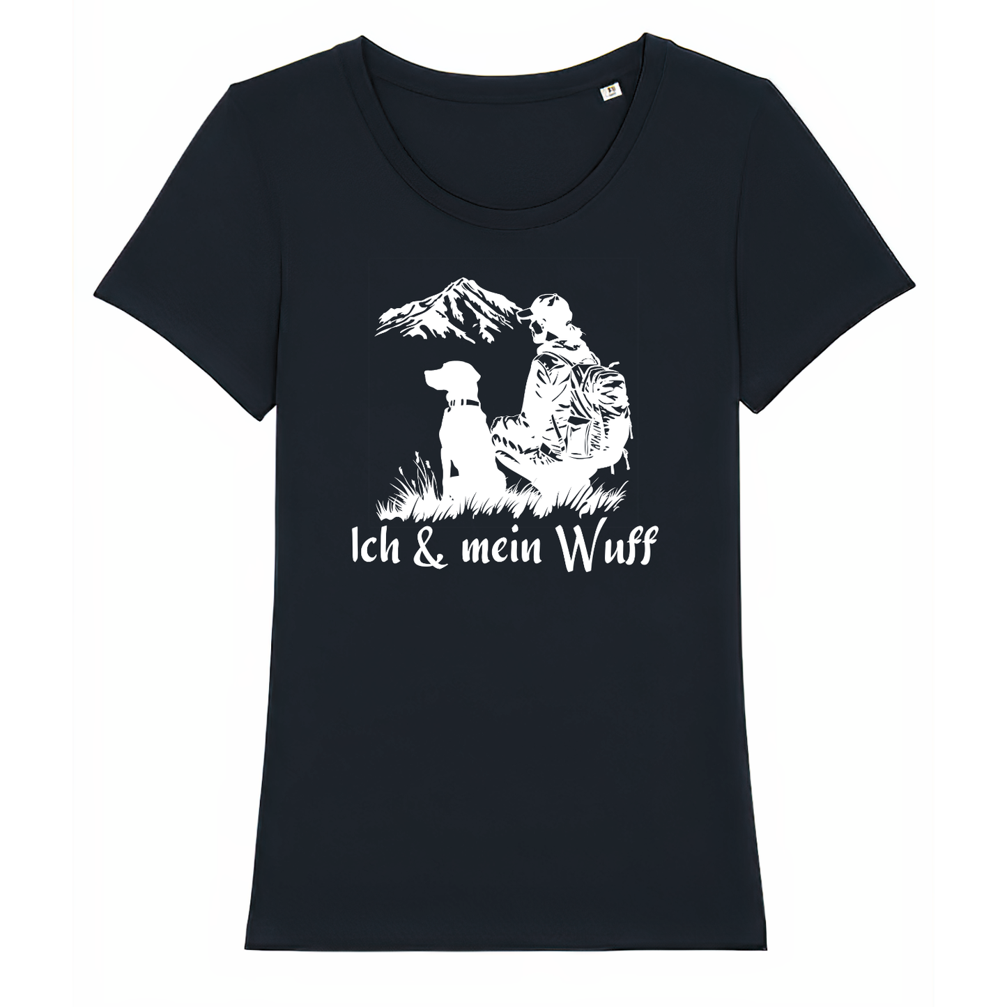Ich & mein Wuff Frauen Shirt mit Hundemotiv, Frontansicht