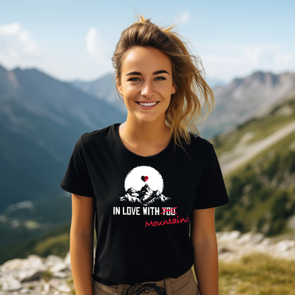 Mountainlove Bio Frauen Shirt mit Bergmotiv, Designdetail