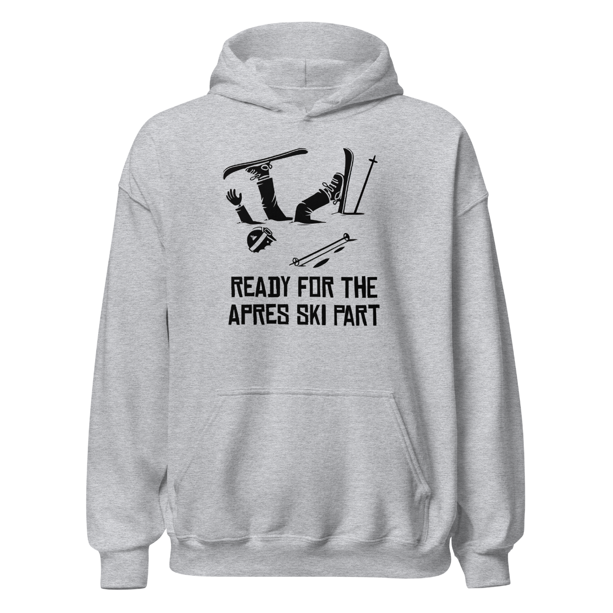 Ready for Apres Ski Hoodie mit Apres-Ski-Spruch, Produktansicht