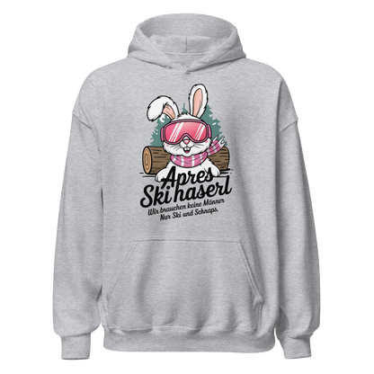 Skihaserl Hoodie mit Apres-Ski Spruch, Produktansicht