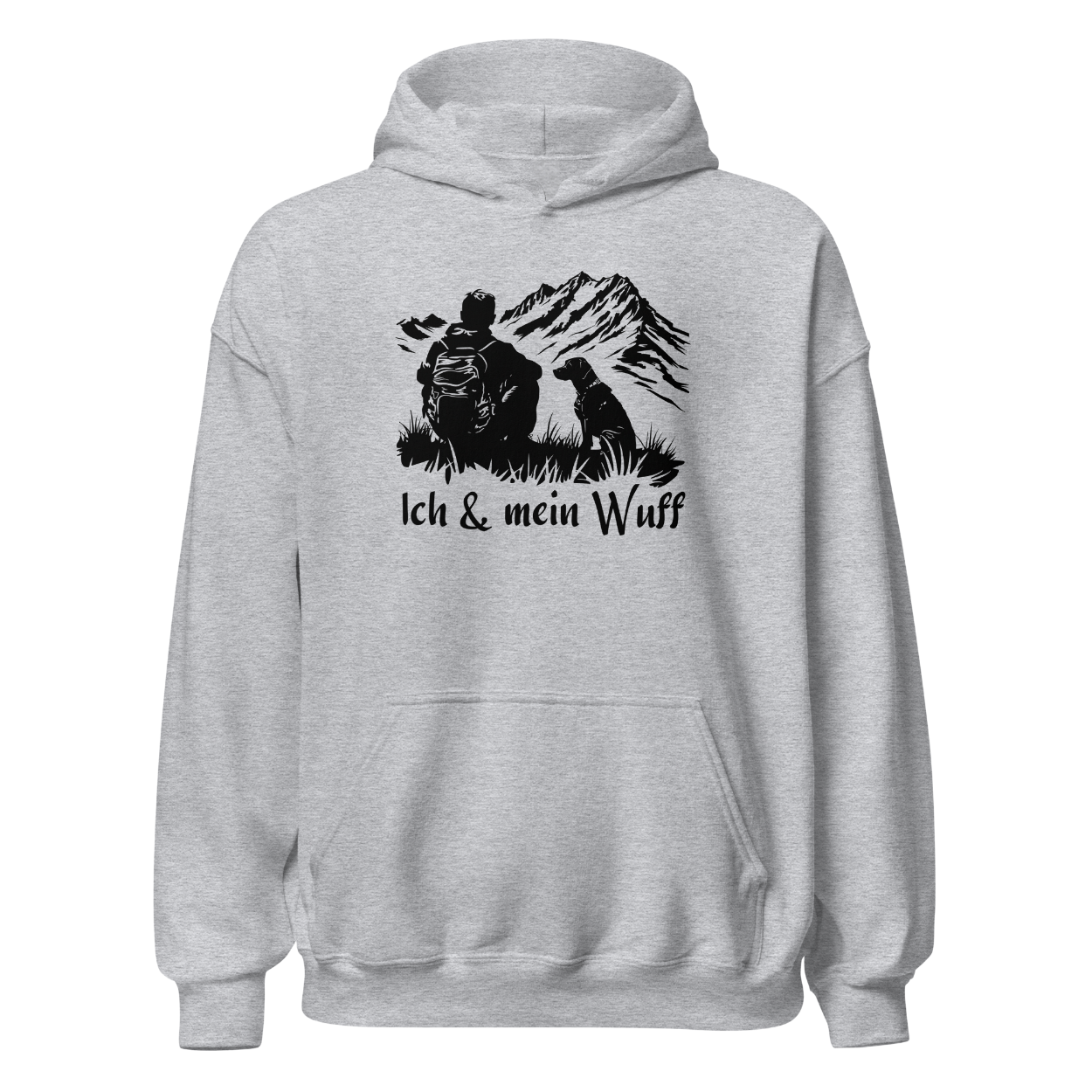 Ich & mein Wuff Hoodie mit Hundemotiv, Produktansicht