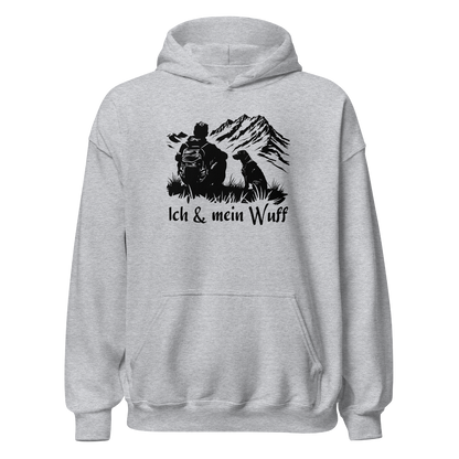 Ich & mein Wuff Hoodie mit Hundemotiv, Produktansicht