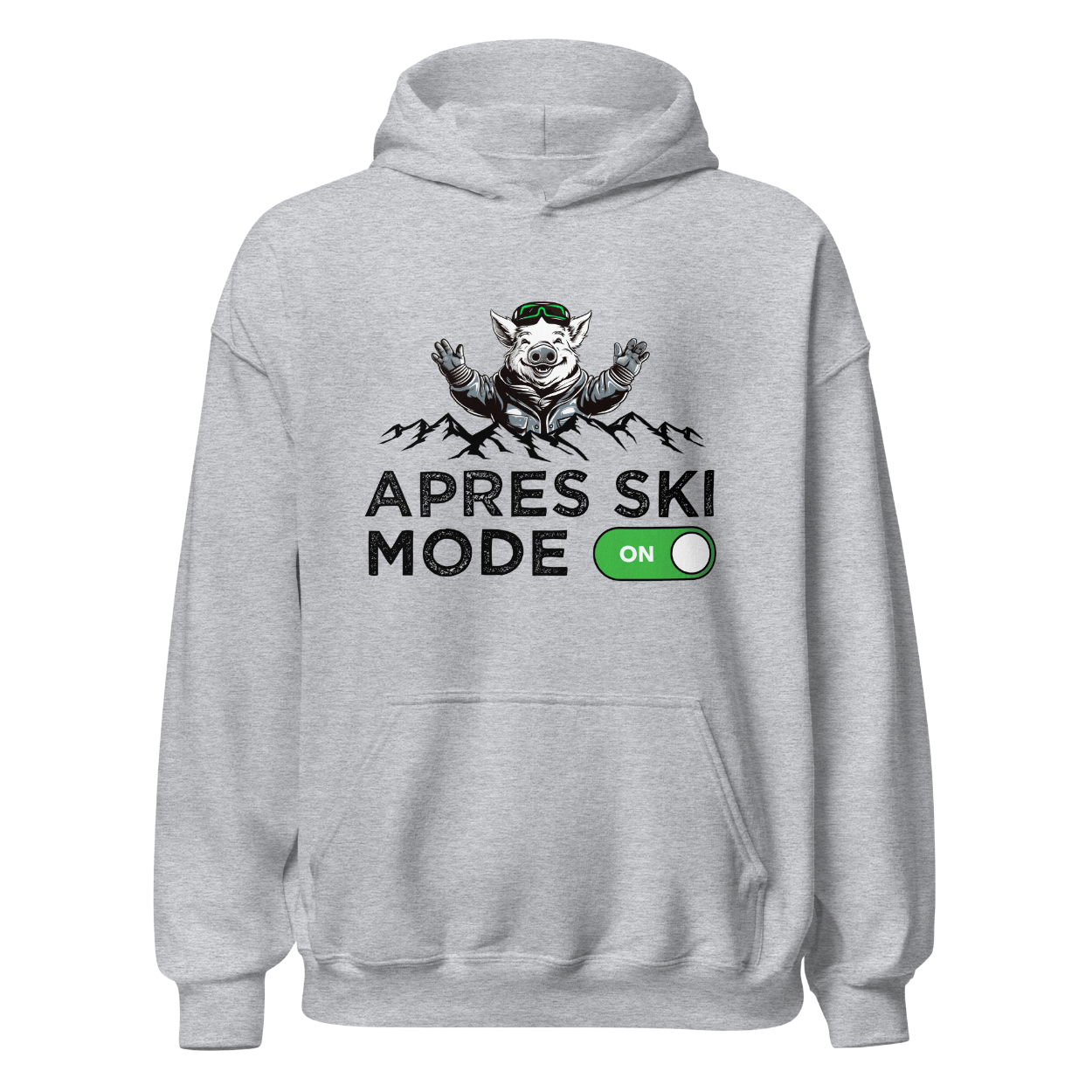 Après Ski Mode Hoodie mit Après-Ski-Spruch, Produktansicht